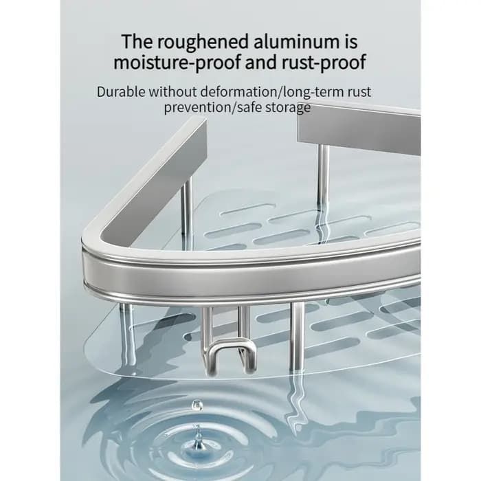 Étagère de salle de bain en aluminium sans perçage