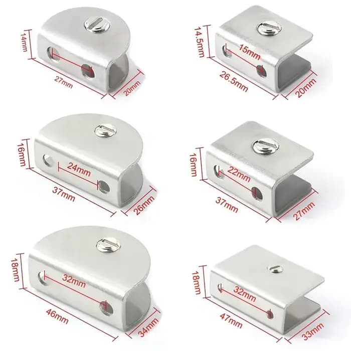 Pièces de rechange : Supports de tablette en verre en acier inoxydable réglables