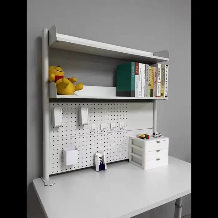 Étagère de rangement de bureau avec panneau perforé