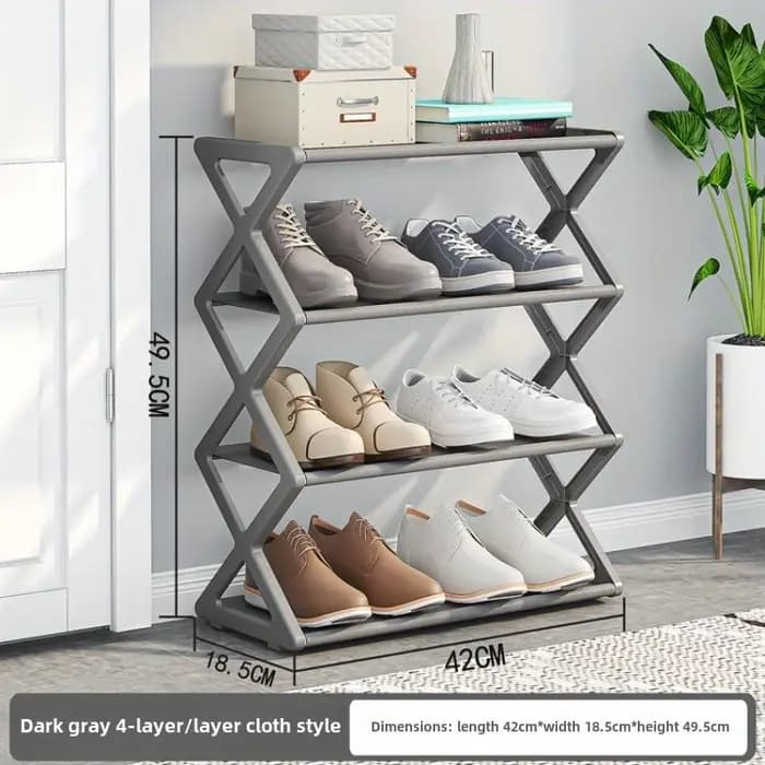 Étagère à chaussures robuste en forme de X - Gain de place