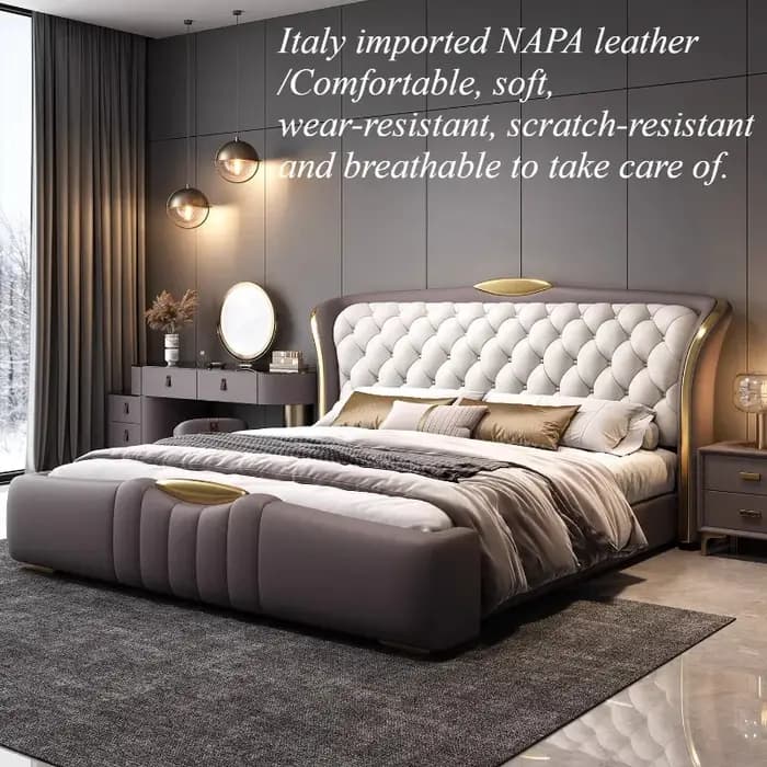 Lit Queen Size Moderne avec Rangement