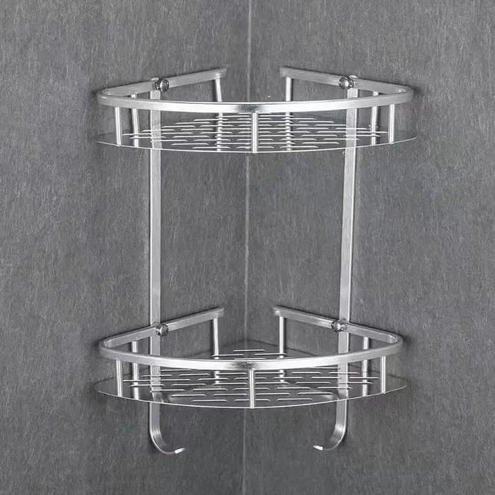 Étagère de salle de bain en aluminium, espace, caddie de douche sans poinçonnage, panier de rangemen