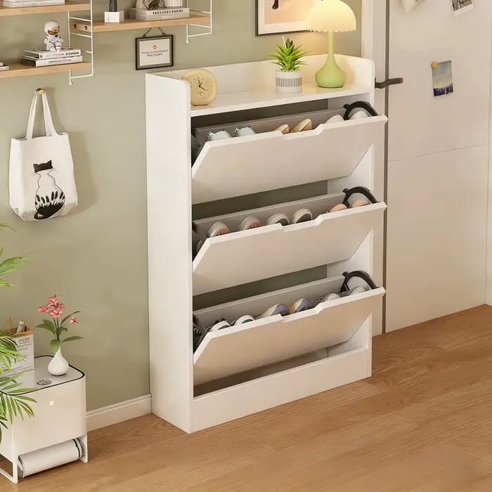 Armoire à chaussures multifonctionnelle en bois, armoire de rangement étroite de grande capacité, ét