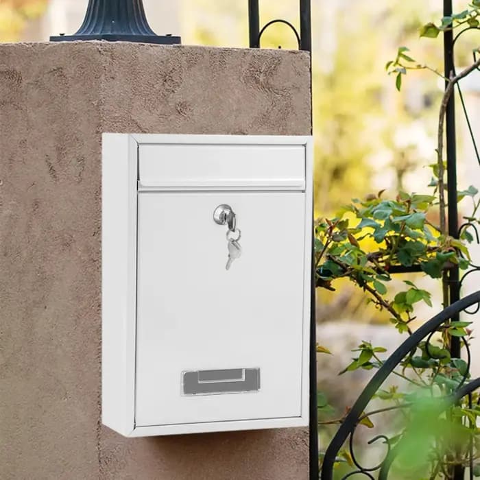 Boîte à linge murale verrouillable avec 2 boîtes aux lettres prédire, insertion de lettres postales en fer pour l'extérieur, la maison, le bureau, la porte extérieure