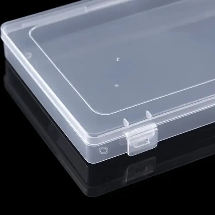 Boîte de rangement rectangulaire transparente en plastique, conception à Double boucle pour fichiers de documents, accessoires de quincaillerie, masque, boîte d'emballage en PP