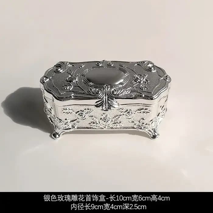 Boîte à bijoux vintage européenne LIVETAI en métal, organiseur de rangement pour bagues, colliers, b