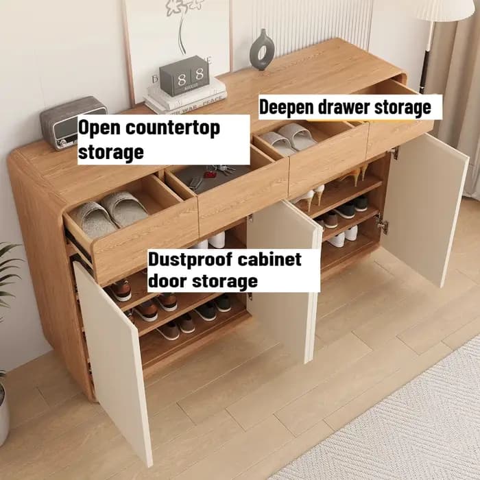Meuble à chaussures en bois pour salon