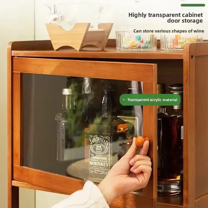 Étagère à vin, petite armoire à vin domestique, support de présentation de vin, présentoir de bar, décoratif en bois massif, à poser contre le mur
