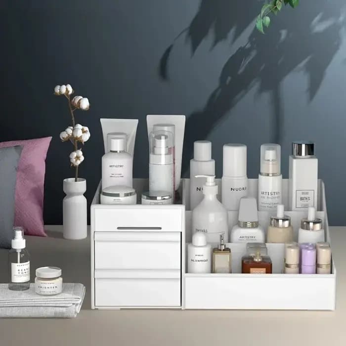 Boîte de rangement en plastique à tiroirs pour maquillage