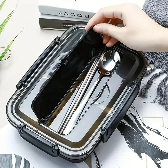Boîte à déjeuner en acier inoxydable anti-fuite avec 3/4 compartiments – Récipient à Bento durable et facile à nettoyer pour étudiants et employés de bureau