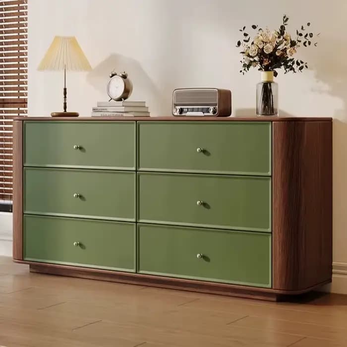 Armoire de Rangement Vintage Rustique en Bois Vert