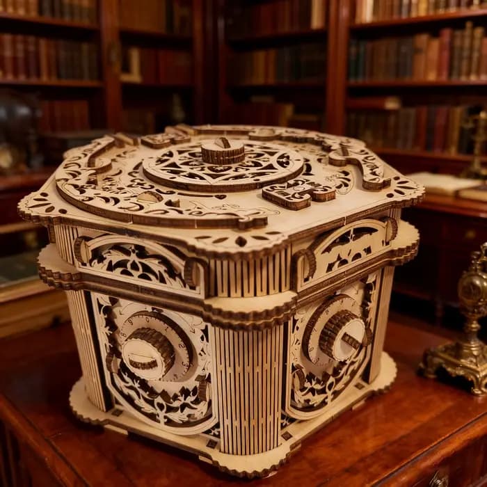 Boîte à bijoux en bois, bricolage, Kit de modèle, Puzzle 3D, ensemble amusant, blocs de Construction