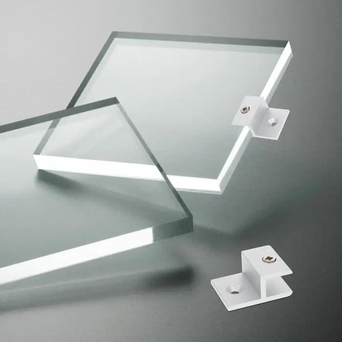Support d'étagère en verre rectangulaire en aluminium