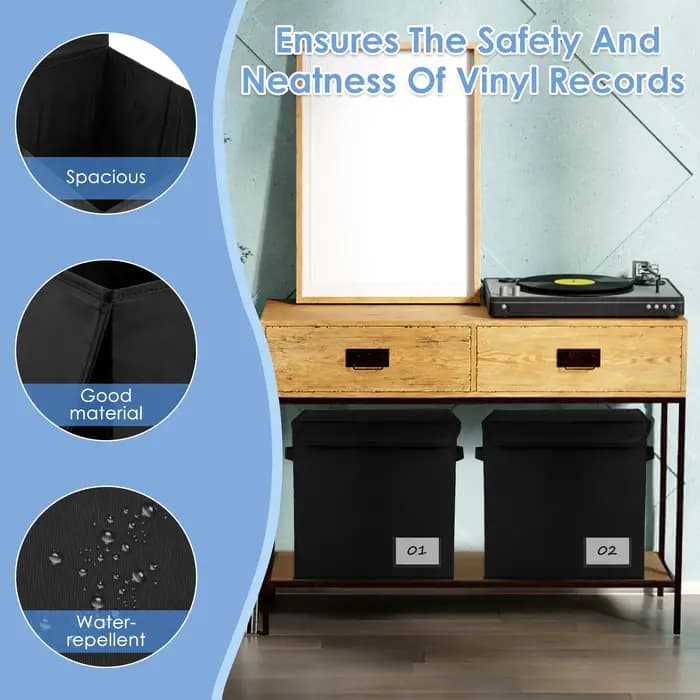 Boîte de rangement de disques vinyles