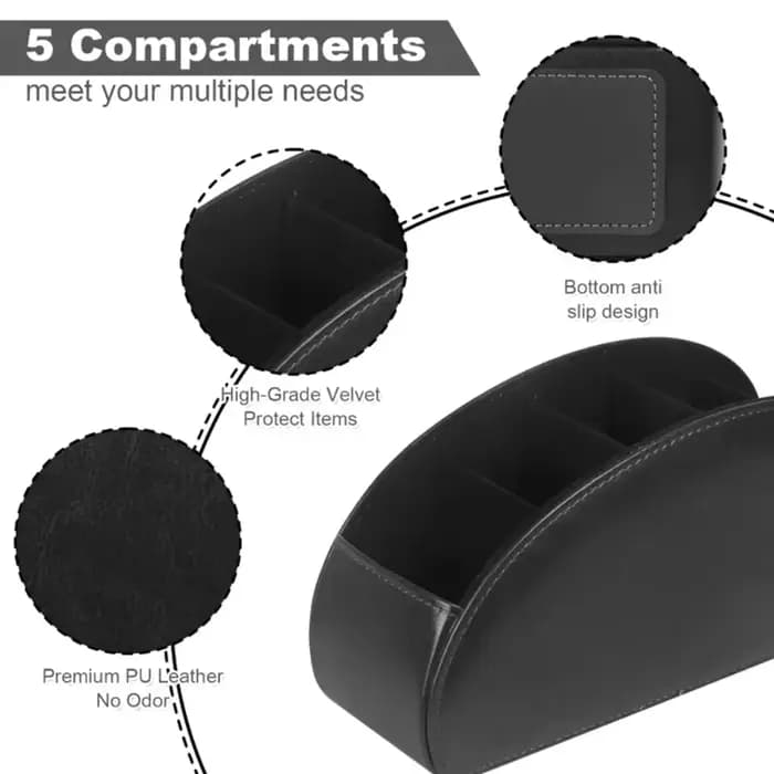 Boîte de rangement de bureau en cuir PU pour salon