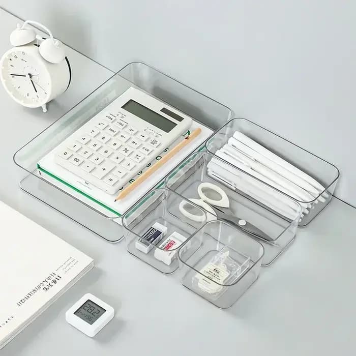 Boîte transparente organisateur de rangement bureau