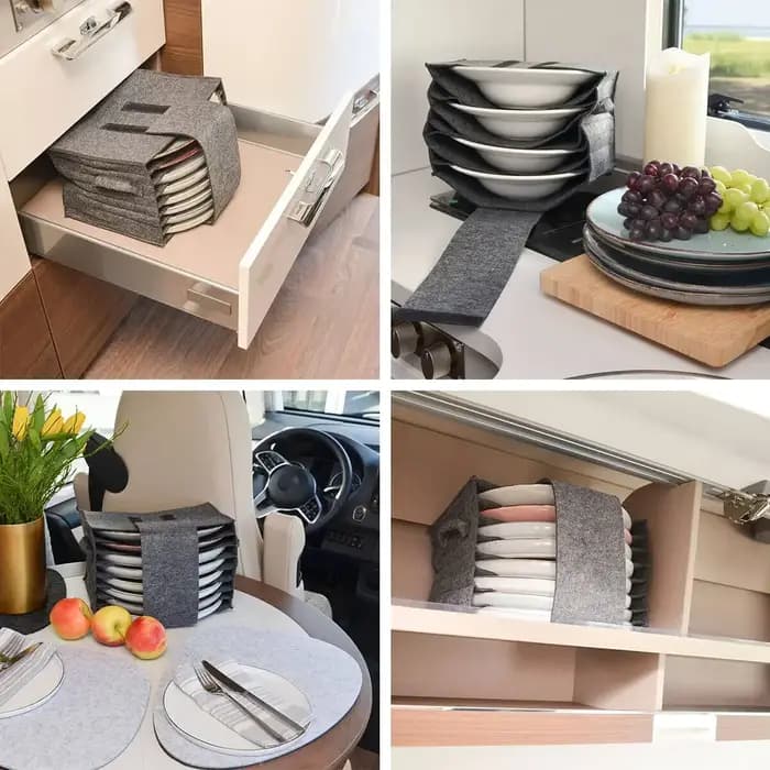 1 pièce Sac de rangement en feutre épaissi pour assiettes