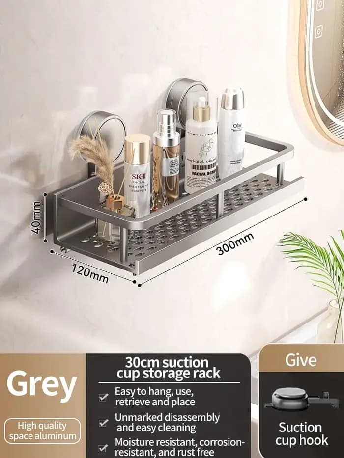 Support de salle de bain à ventouse sans perceuse, étagère de salle de bain, espace de toilette, sup
