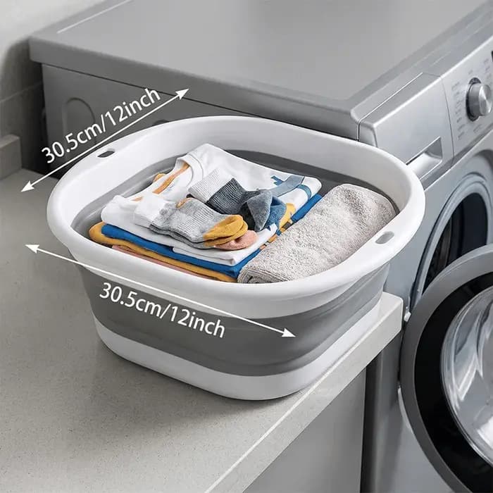 1 seau à eau pliable - Utilisé pour ranger le linge et les serviettes de bain. Conception portable adaptée à l'utilisation dans les éviers de cuisine des camping-cars en voyage
