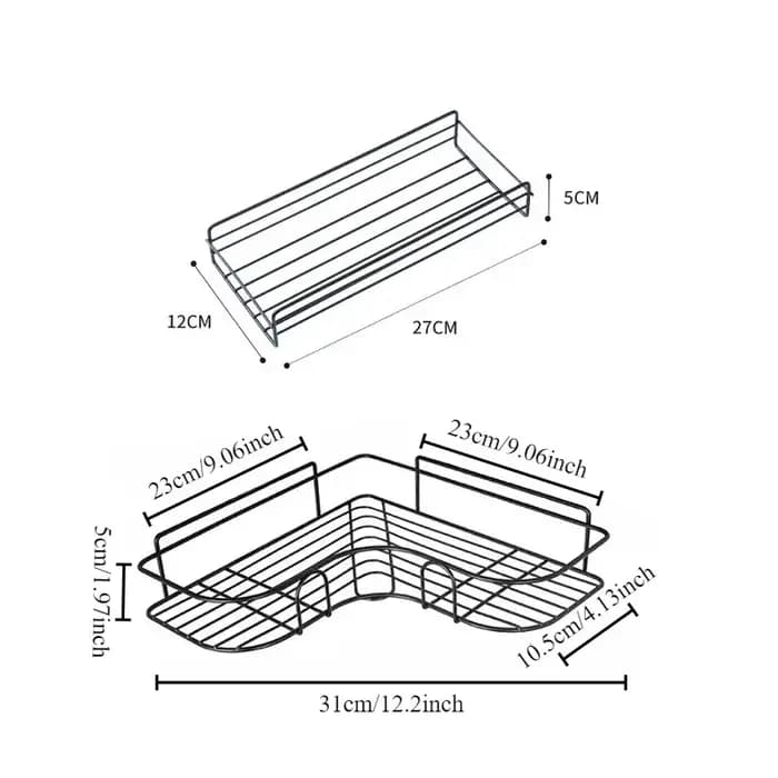 1 étagère d'angle triangulaire murale pour salle de bain