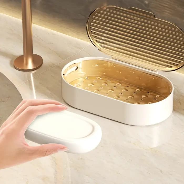 Boîte à Savon Couvertée Double Couche avec Drainage