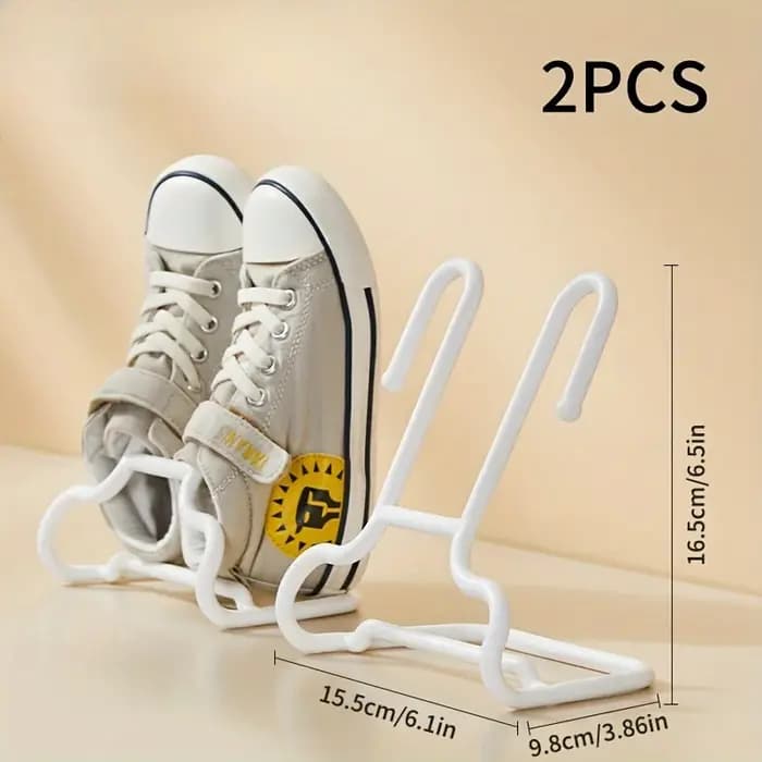 Étagère à chaussures 2 pièces avec un design à double crochet