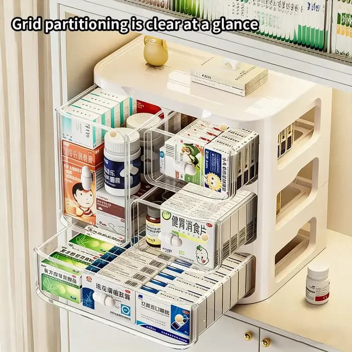 Boîte de rangement médicale à domicile de grande capacité