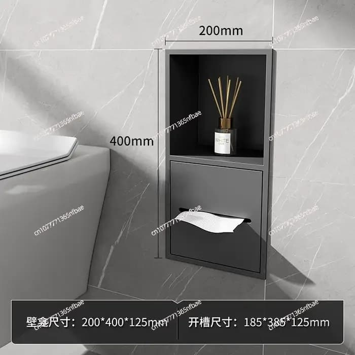 Armoire de rangement encastrée pour salle de bain en acier inoxydable