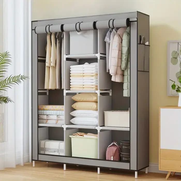 Grande armoire anti-poussière, armoire sur pied en tissu, organisateur multicouche, placard de grande capacité, rangement pour chambre à coucher