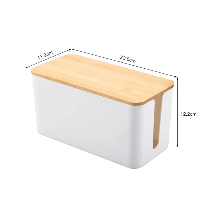 Boîte de Rangement de Câbles en Bois pour Ligne Électrique