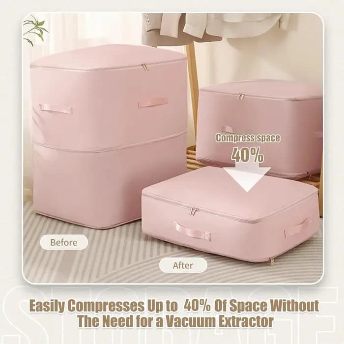 Sac de rangement auto-compressible pour couette