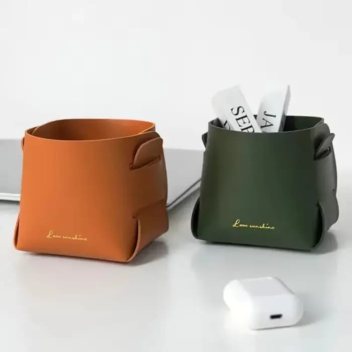 Boîte de rangement créative en cuir PU