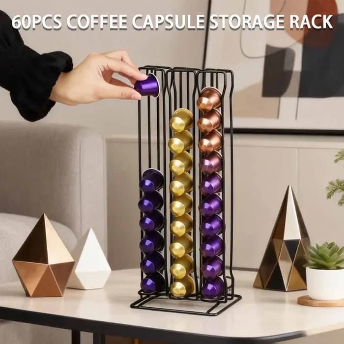 Support de rangement pour capsules de café en fer (60 capsules)
