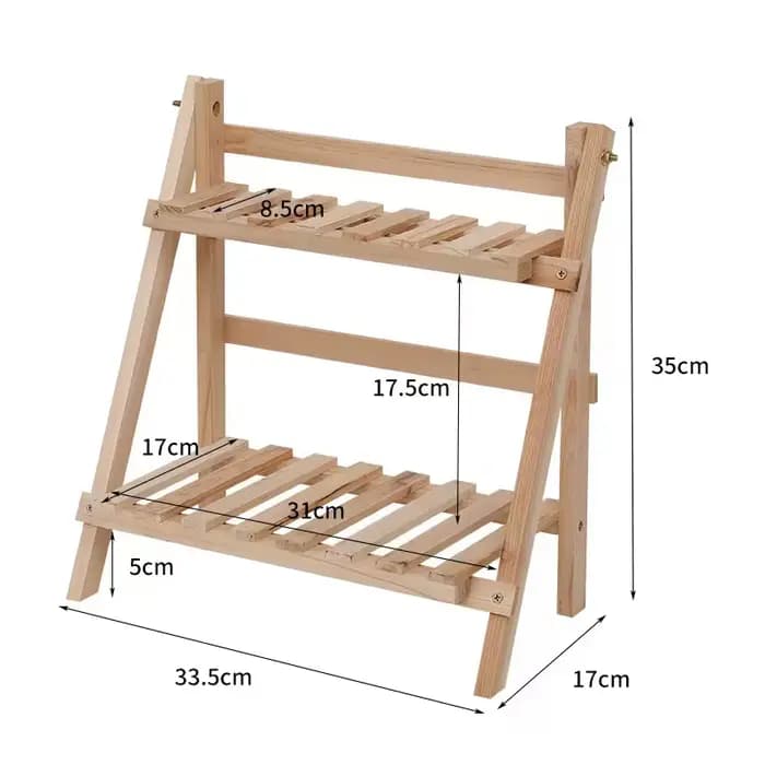 Étagère de rangement de bureau en bois à 2 niveaux