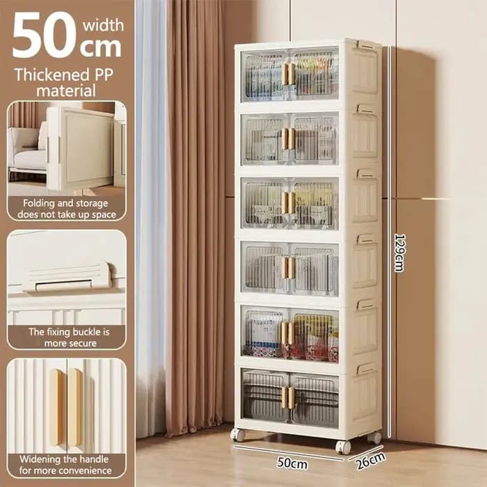 Armoire de rangement en plastique Transparent pliable