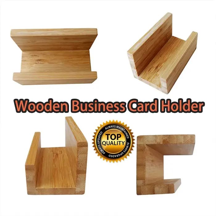 Porte-cartes de visite en bois de bambou