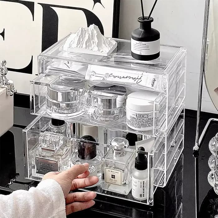 Boîte de rangement cosmétique de style tiroir pour bureau