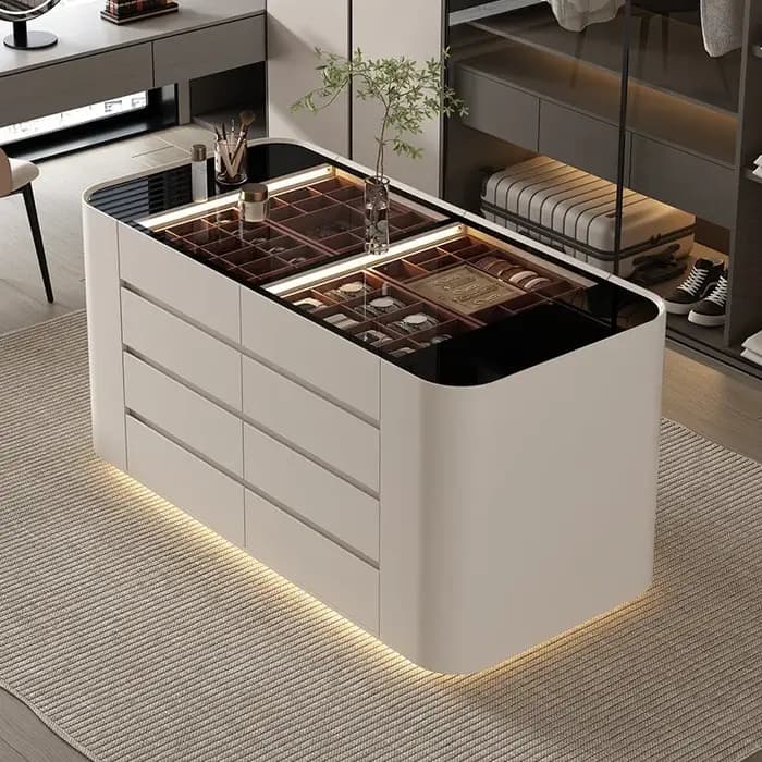 Vitrine à bijoux sur pied