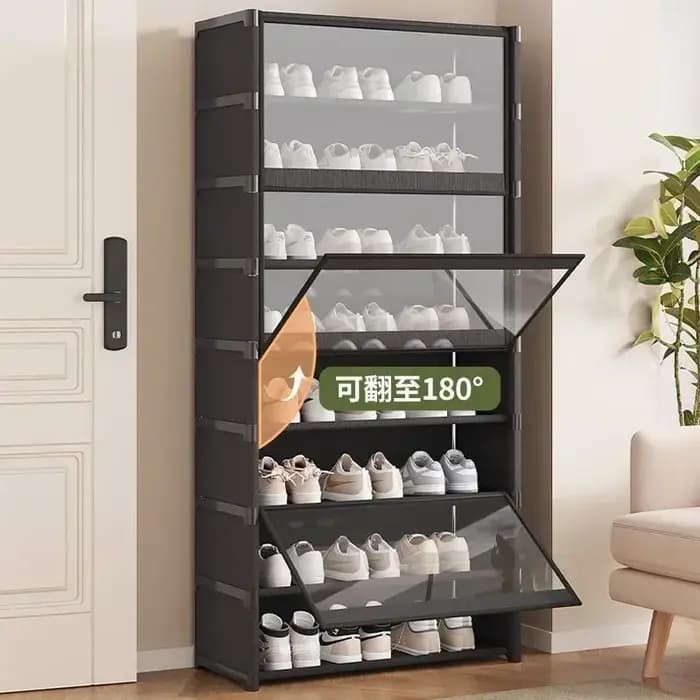 Meuble à chaussures transparent multicouche anti-poussière