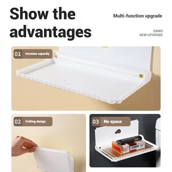 Étagère murale pliable sans perçage