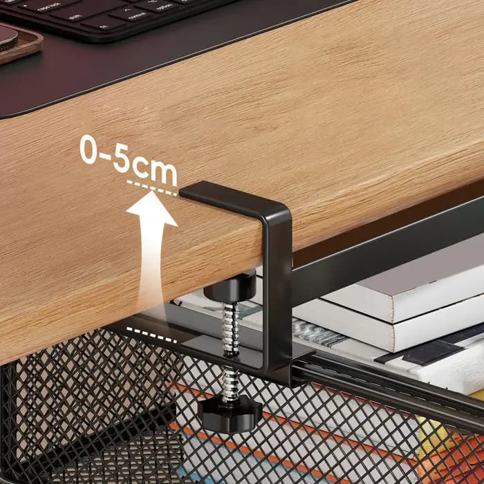 Tiroir sous le bureau avec barre de suspension, boîte de rangement invisible sous le bureau, outil de transformation de poste de travail, étagère latérale pour bureau d'étudiant