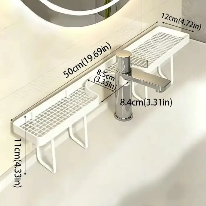 Étagère de rangement pour salle de bain sans perçage