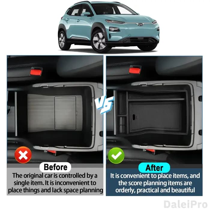 Boîte d'accoudoir de voiture pour Kona EV SX2 2024 2025
