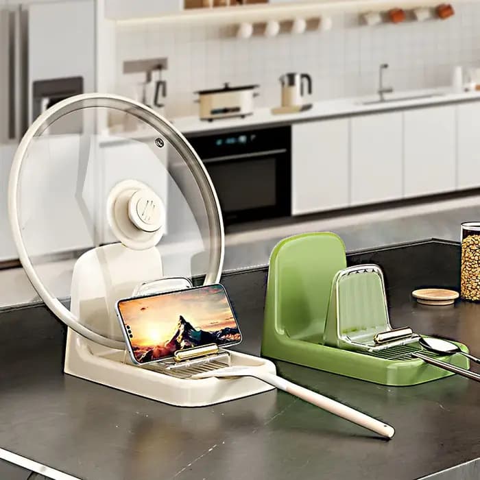 Organisateur de support de couvercle de casserole en plastique empilable-support de rangement de cuisine peu encombrant