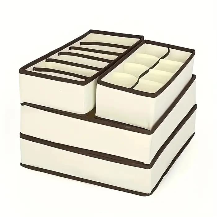 Dox de rangement de sous-vêtements 4 pièces, séparateur de rangement de sous-vêtements chaussettes,