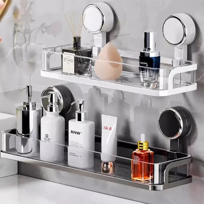 Étagère de salle de bain à ventouse murale