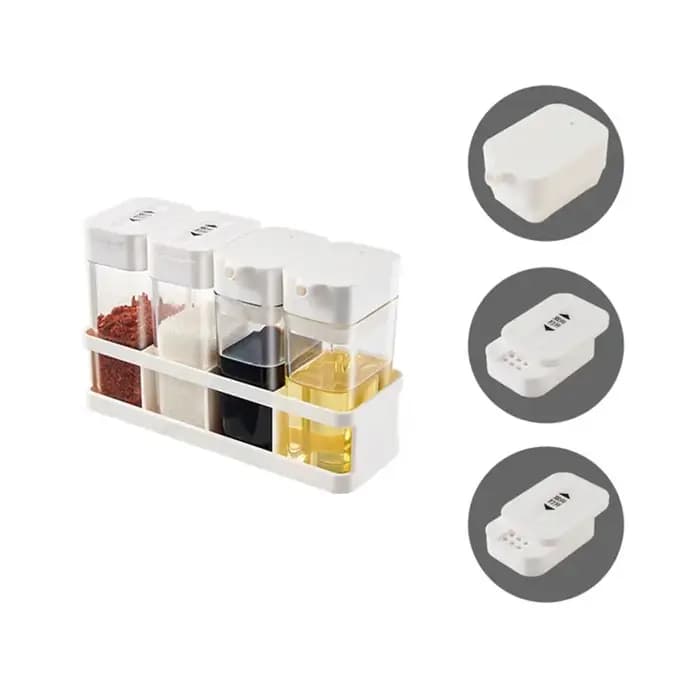 Ensemble de pots à épices avec couvercle, plastique, boîte de rangement d'assaisonnement, transparent, beaucoup de supports à épices, fournitures de cuisine