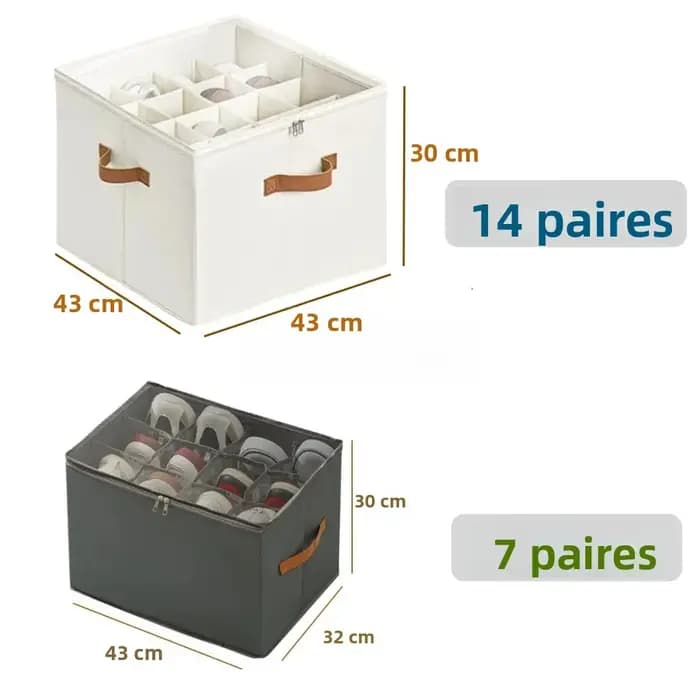 Boîte de rangement de chaussures pliable – Organisateur anti-poussière