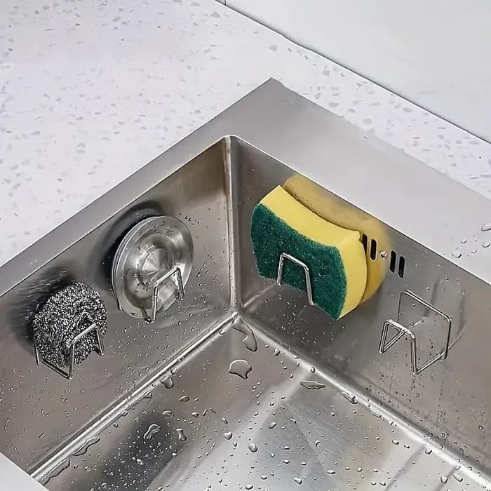 Porte-éponge en acier inoxydable pour évier de cuisine