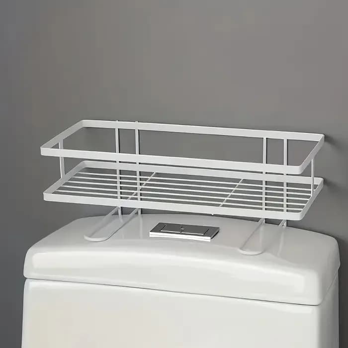 Étagère de rangement pour toilettes sans perçage - Organisateur de salle de bain multifonctionnel pour économiser l'espace au-dessus du réservoir et sur les murs
